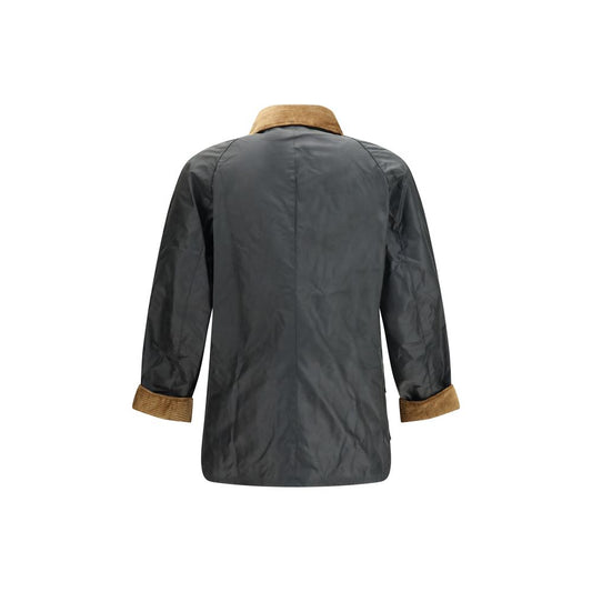 Bicolor Cotton Full-Length Jacket