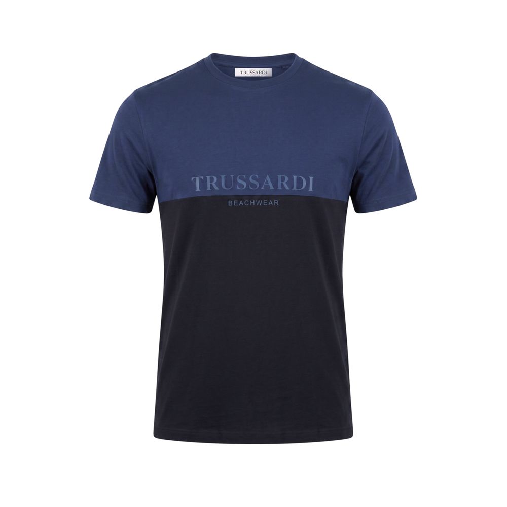 Blue Cotton Men T-Shirt