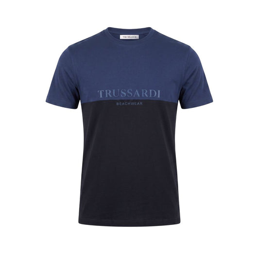 Blue Cotton Men T-Shirt