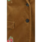 Brown Cotton Full-Length Jacket
