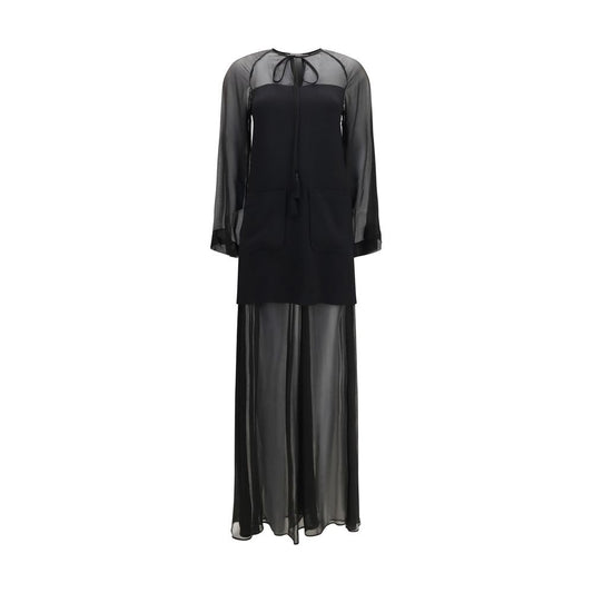 Black Viscose Casual Dress