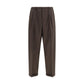 Brown Polyester Casual Pants
