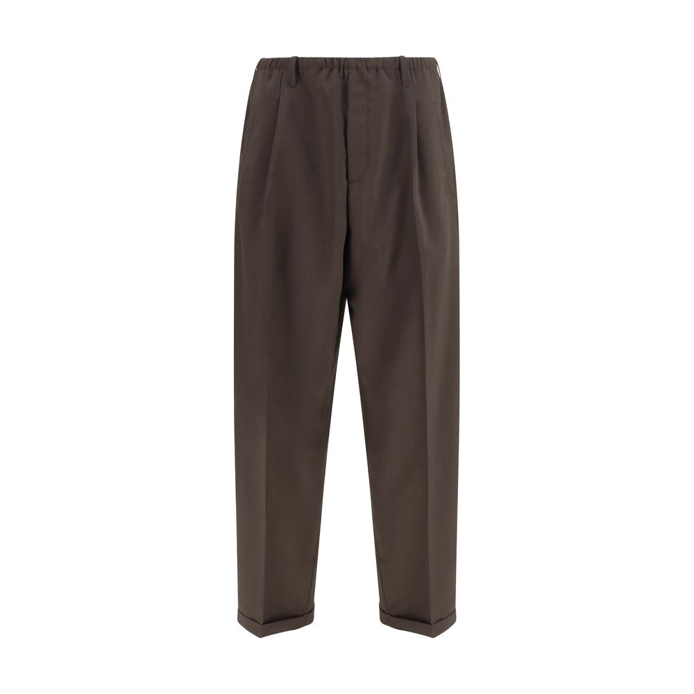 Brown Polyester Casual Pants