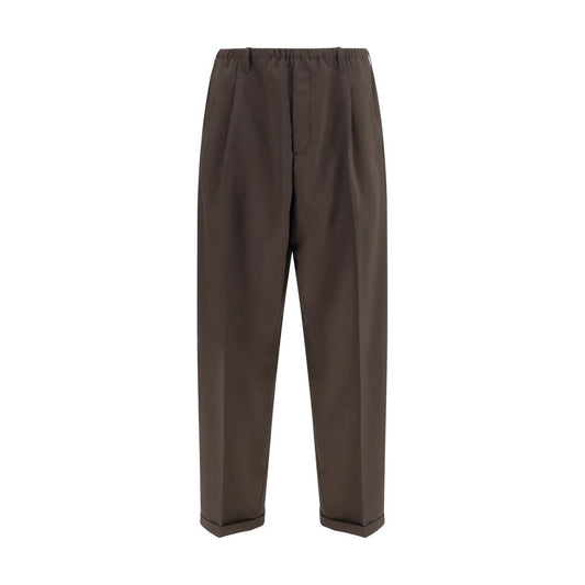 Brown Polyester Casual Pants