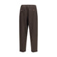 Brown Polyester Casual Pants