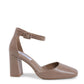 Beige Artificial Leather High Heel Pumps