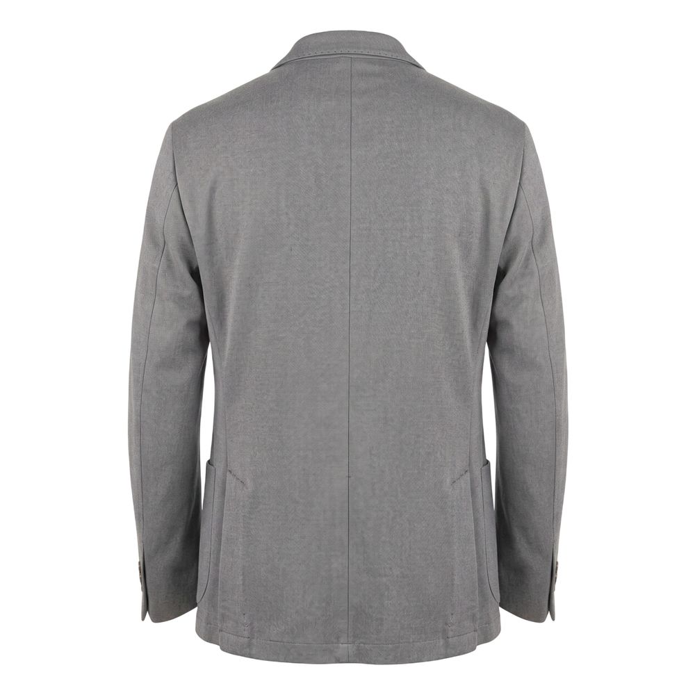 Grey Viscose Men Jacket