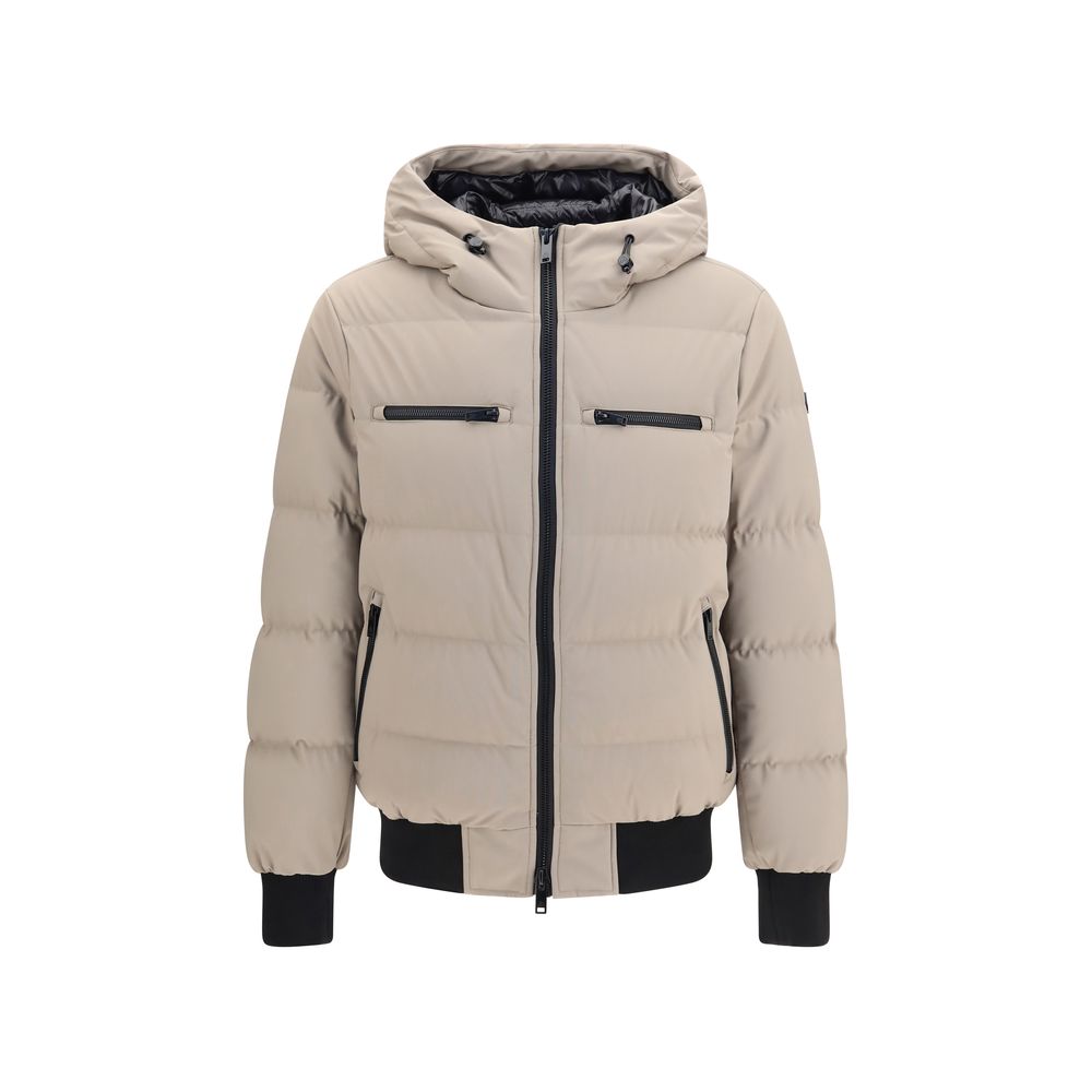 Beige Nylon Full-Length Jacket