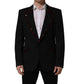 Black Crystal Embellished Coat Blazer Jacket