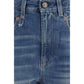 Blue Cotton Boyfriend Jeans