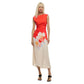 Orange Viscose Long Dress