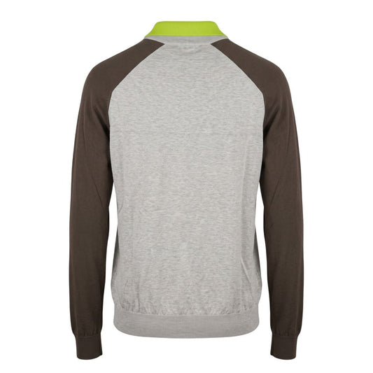 Grey Cotton Men's Sweater
