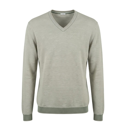 Green Cotton Men Sweater