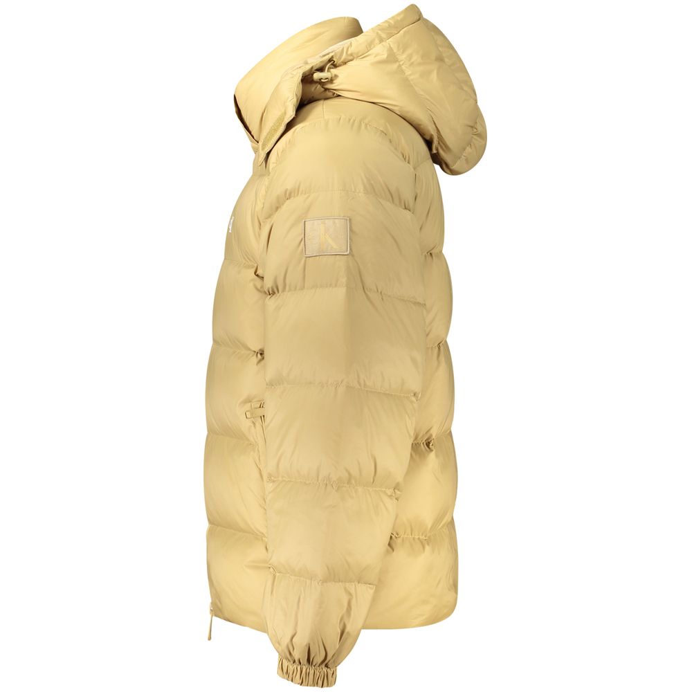 Beige Nylon Full-Length Jacket