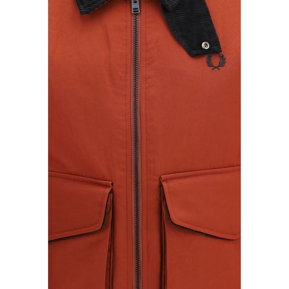 Red Recycled Polyamide Full-Length Jacket
