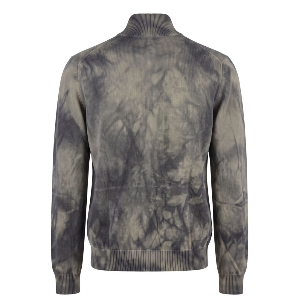 Grey Cotton Men Sweater