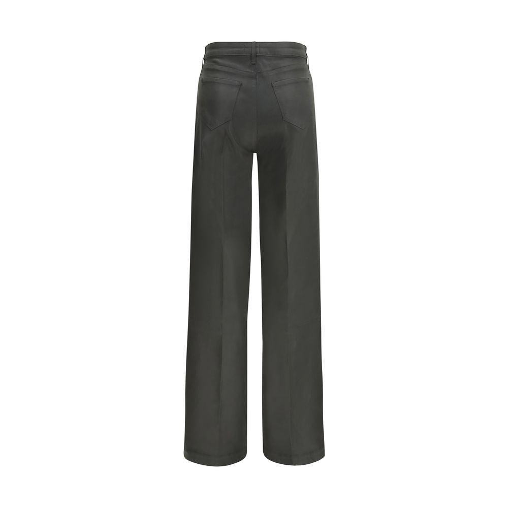 Bicolor Cotton Flared Jeans