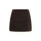 Brown Polyester Mini Skirt