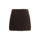 Brown Polyester Mini Skirt