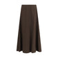 Brown Wool Oves Aries Midi Skirt