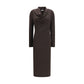 Brown Wool Oves Aries Casual Dress