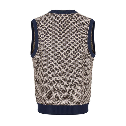Blue Cotton Men Sweater