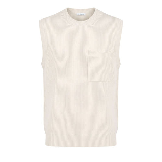 White Wool Men Sweater