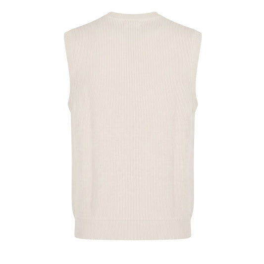 White Wool Men Sweater