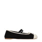 Black Fabric Ballet Flats