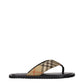 Beige Fabric Flip-Flop Sandals