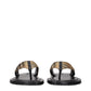 Beige Fabric Flip-Flop Sandals