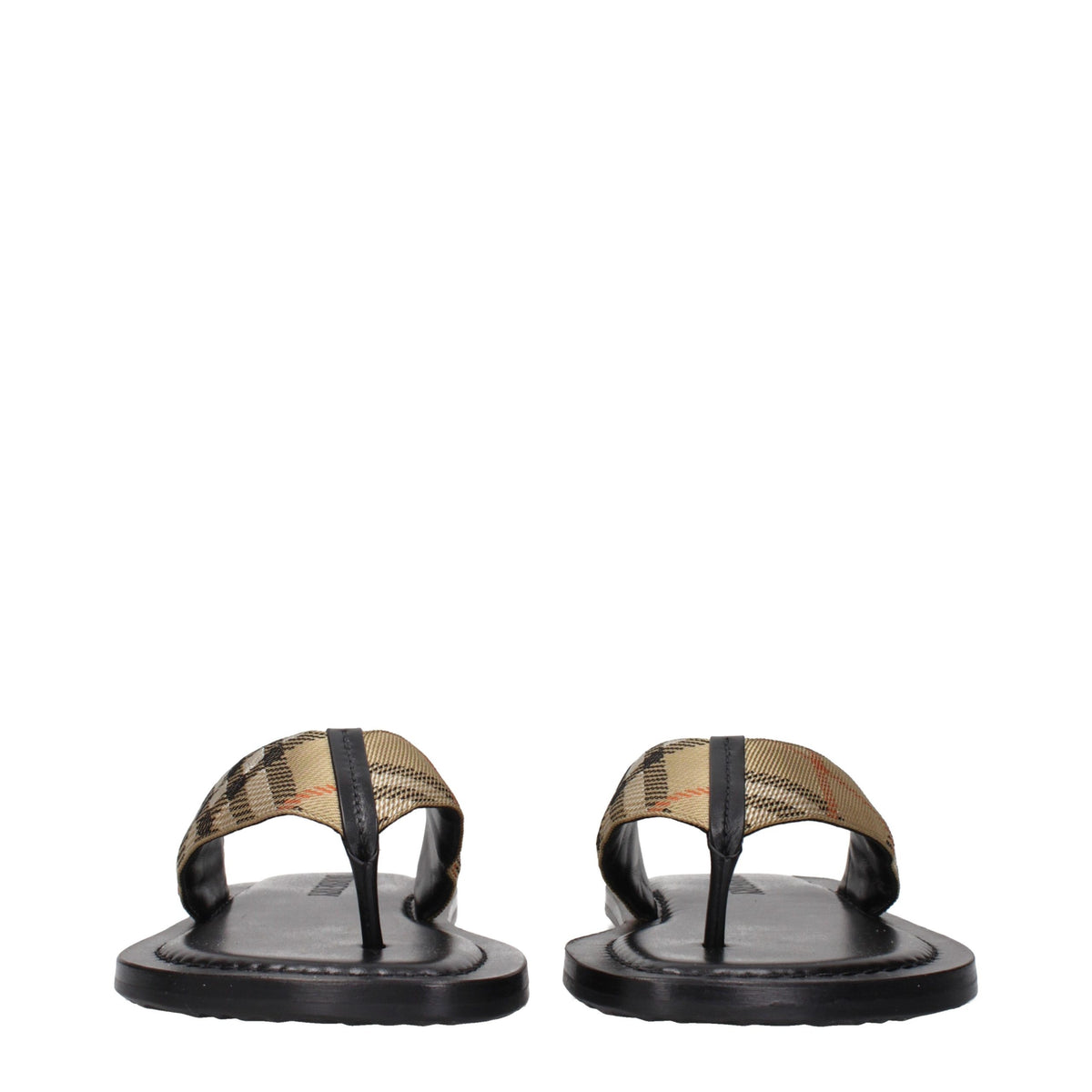 Beige Fabric Flip-Flop Sandals