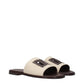 Beige Fabric Slippers