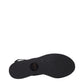 Black Fabric Flat Sandals
