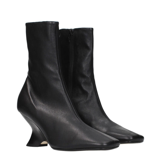 Black Leather Ankle Boots