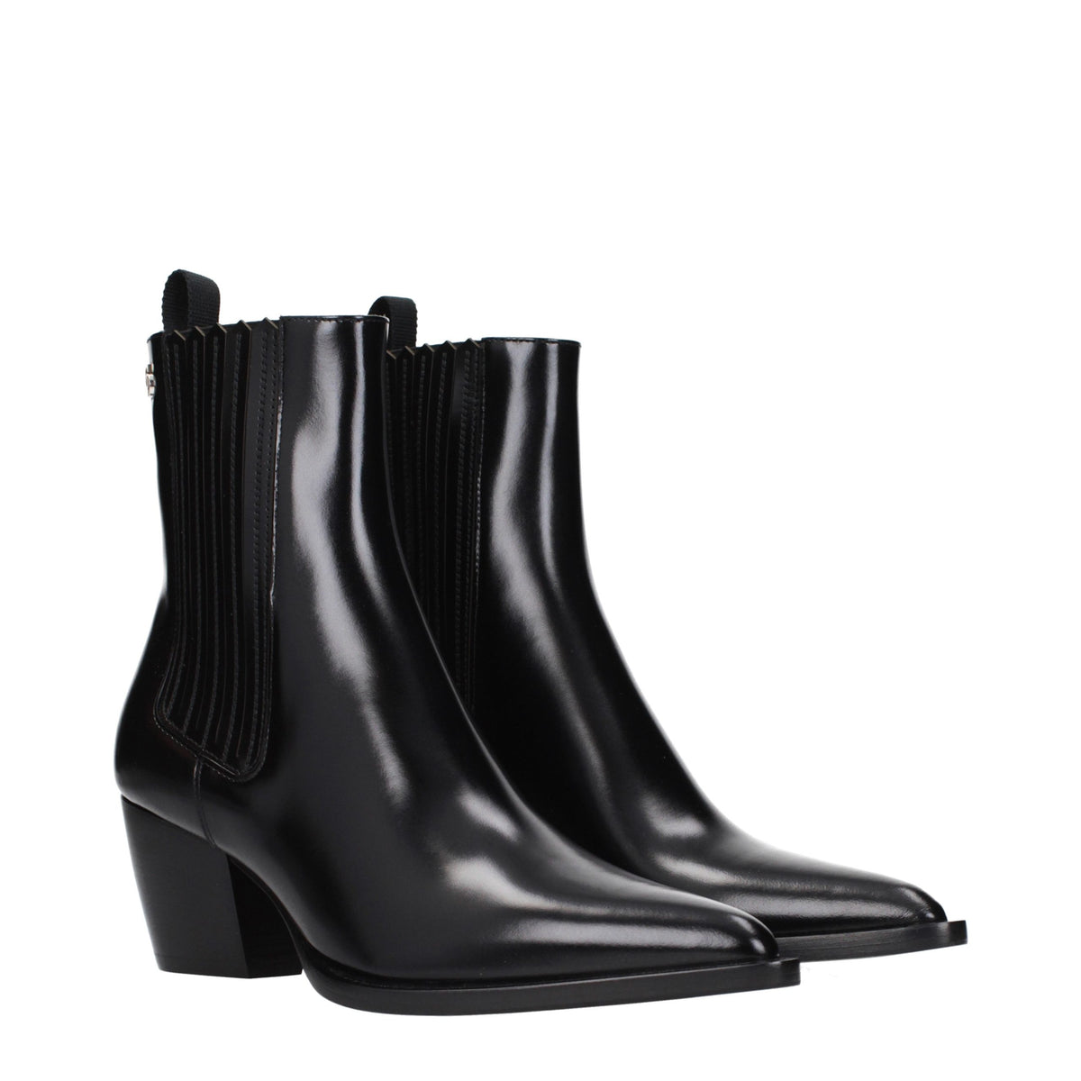 Black Leather Ankle Boots