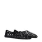 Black Leather Ballet Flats