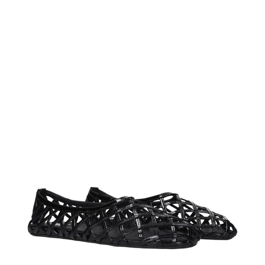 Black Leather Ballet Flats