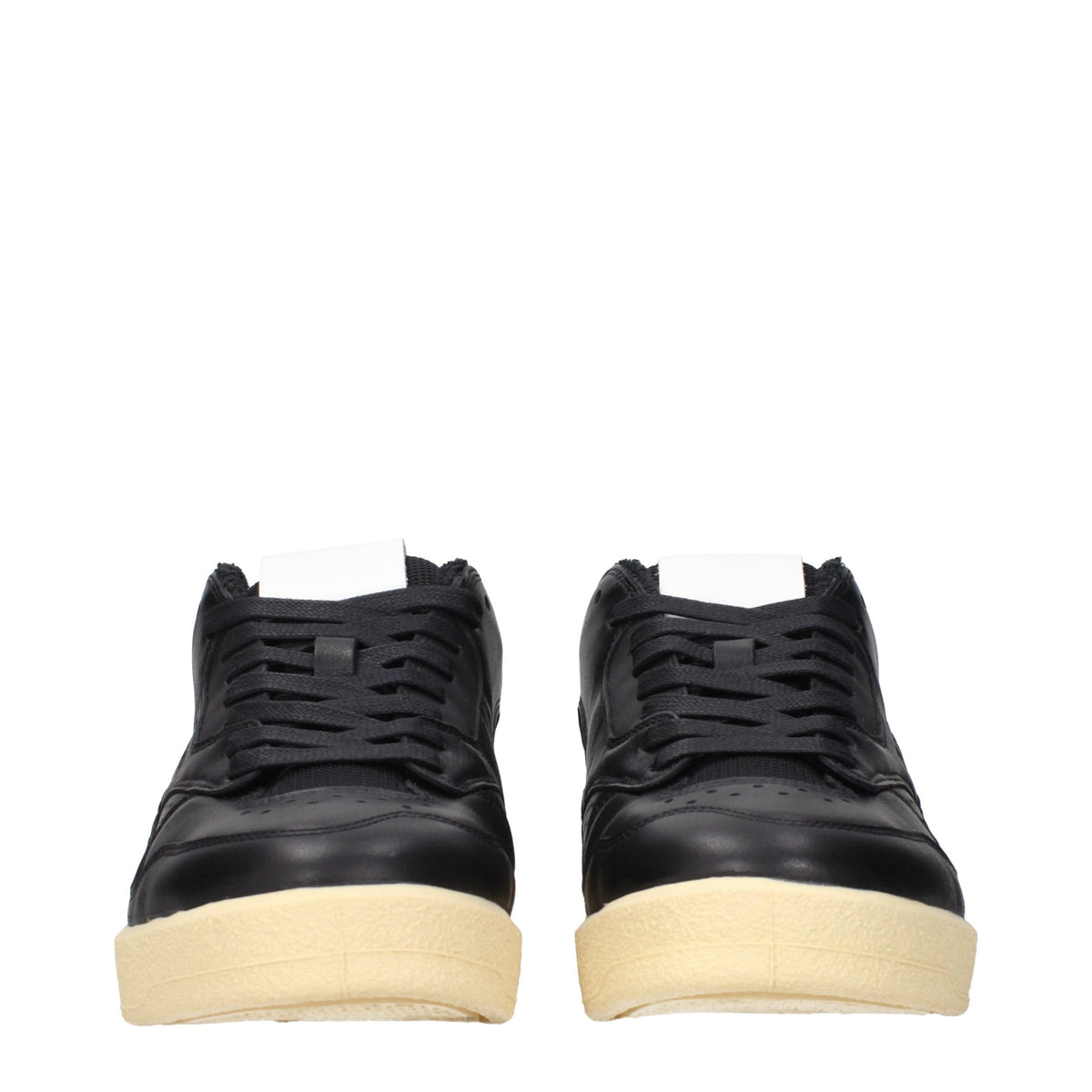 Black Leather Low Top Sneakers