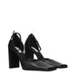 Black Leather High Heel Pumps