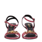 Pink Leather Stiletto Heel Sandals
