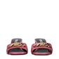 Pink Leather Flat Sandals