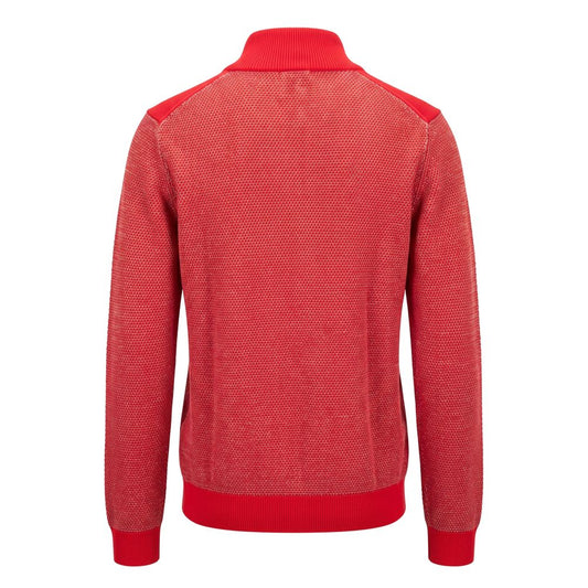 Red Cotton Men Sweater