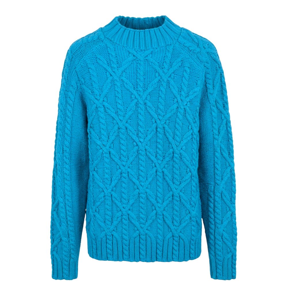 Blue Cotton Men Sweater