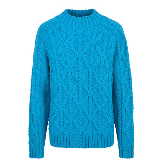 Blue Cotton Men Sweater