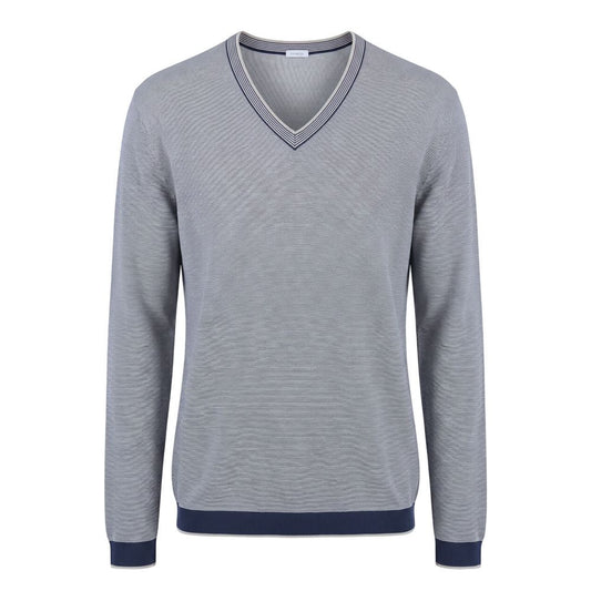 Blue Cotton Men Sweater
