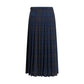Blue Polyester Long Skirt