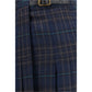 Blue Polyester Long Skirt