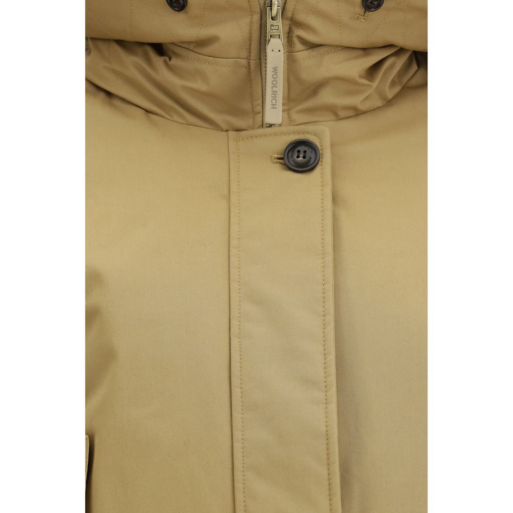 Beige Cotton Parka