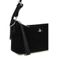Black Suede Leather Shoulder Bag